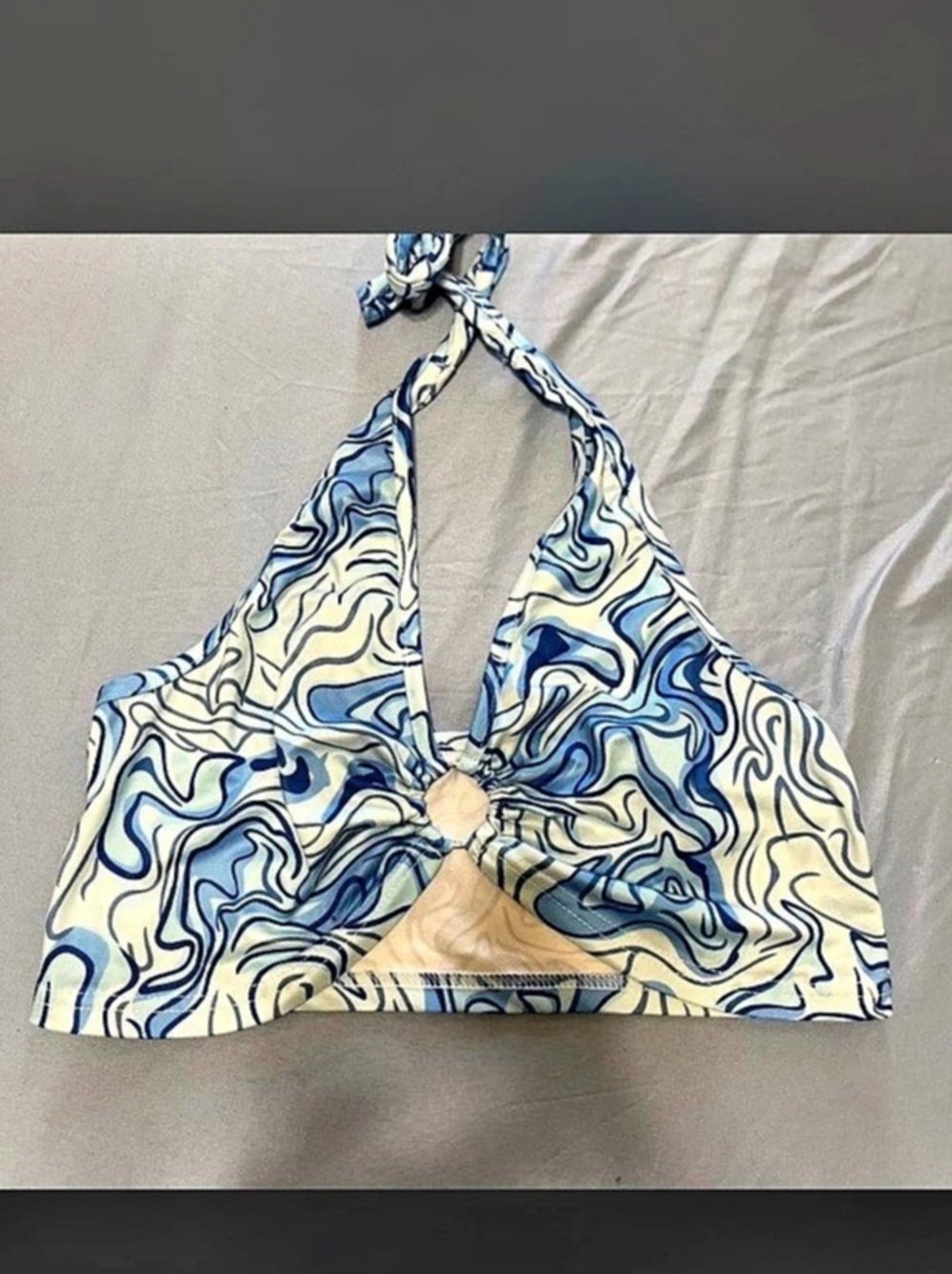 SHEIN Abstract top and skirt Set in Blue & White Size Large